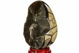 Septarian Dragon Egg Geode - Black Crystals #110874-2